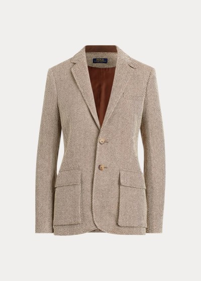 Blazer Polo Ralph Lauren Mujer Marrom / Grises - Herringbone Silk-Blend - FWURL3280